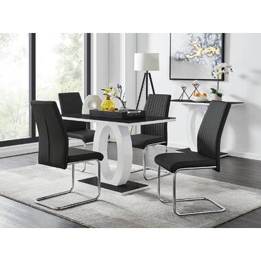 Black and white discount table and chair sets